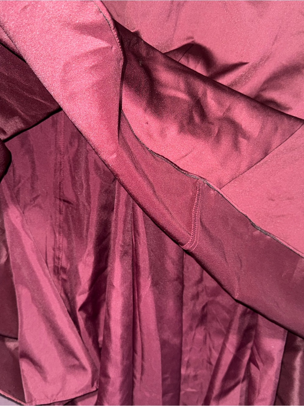 Y2K Michaelangelo Vintage Burgundy Satin A-line Formal Gown Maxi Dress Women Sz8 - Picture 8 of 11